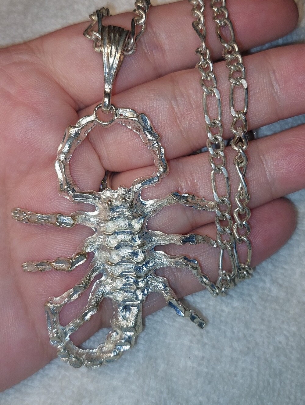 Silver Scorpion Pendant Necklace - Silver